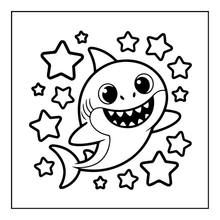 Load image into Gallery viewer, Cute Funny Shark Coloring Book for Kids Adults Ocean Animals Relaxing Marine Life Pages Coloring Book