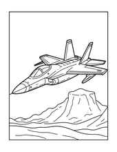 Load image into Gallery viewer, Military Jet Fighter Plane Coloring Book for Kids Adults Boys Girls: 50 Pages Single Sided F-35 Lightning Fighter Jet Airplane Coloring Book