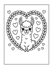 Load image into Gallery viewer, Cute Lama Valentine’s Day Coloring Book Bold Easy Pages for Kids Teens Adults Stress Relief Relaxation Gift