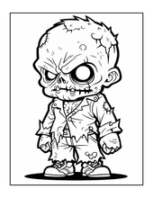 Load image into Gallery viewer, Creepy Cute Zombie Coloring Book for Kids Teens Spooky Halloween Activity Single Sided Pages Fun Horror Gift