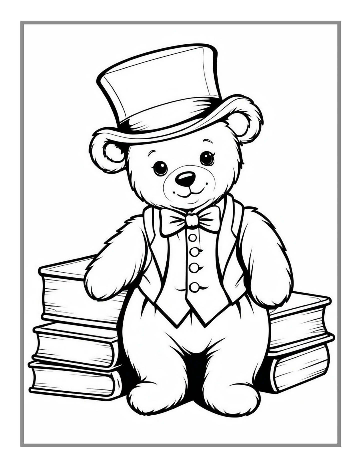 Cute Teddy Bear Coloring Book Gift for Adults Kids Men Women Boys Girls Teens 50 Pages Funny Teddy Bear Coloring Activity Book for Students