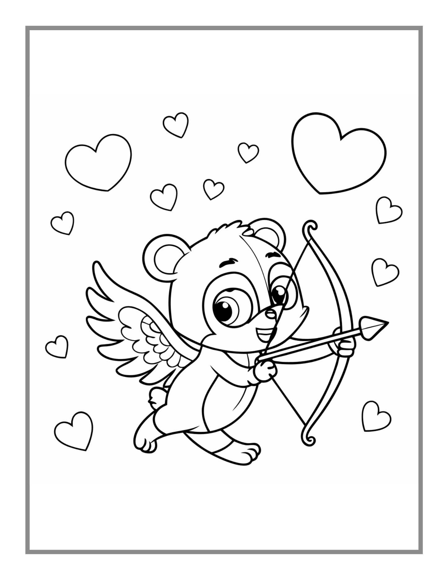 50 Pages Cute Cupid Valentine Day Coloring Book Gift for Adults Kids Men Women Boys Girls Teens Youth Valentine's Day Coloring Sheets