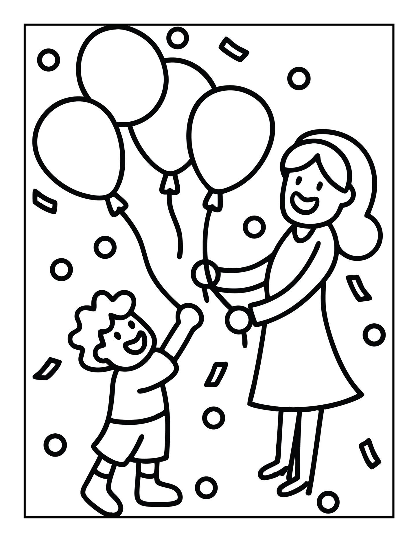 50 Pages Happy Mother's Day Coloring Book Gift for Kids Boys Girls Young Teens Youth Mom and Kids Coloring Pages Bold and Easy Mothers Day