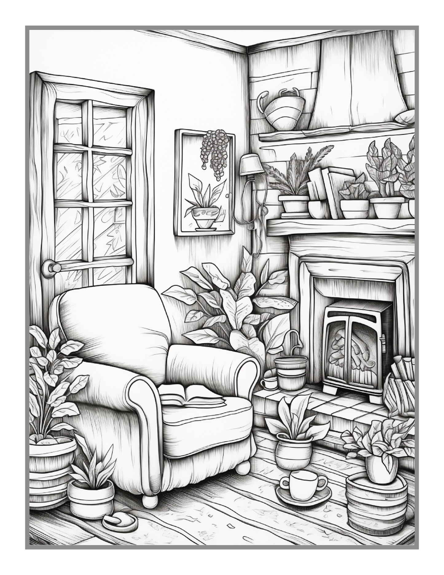 Interior Design Cute Cozy Room Coloring Book Birthday Gift for Adults Kids Men Women Boys Girls Stress Relief Relaxation Coloring Sheets