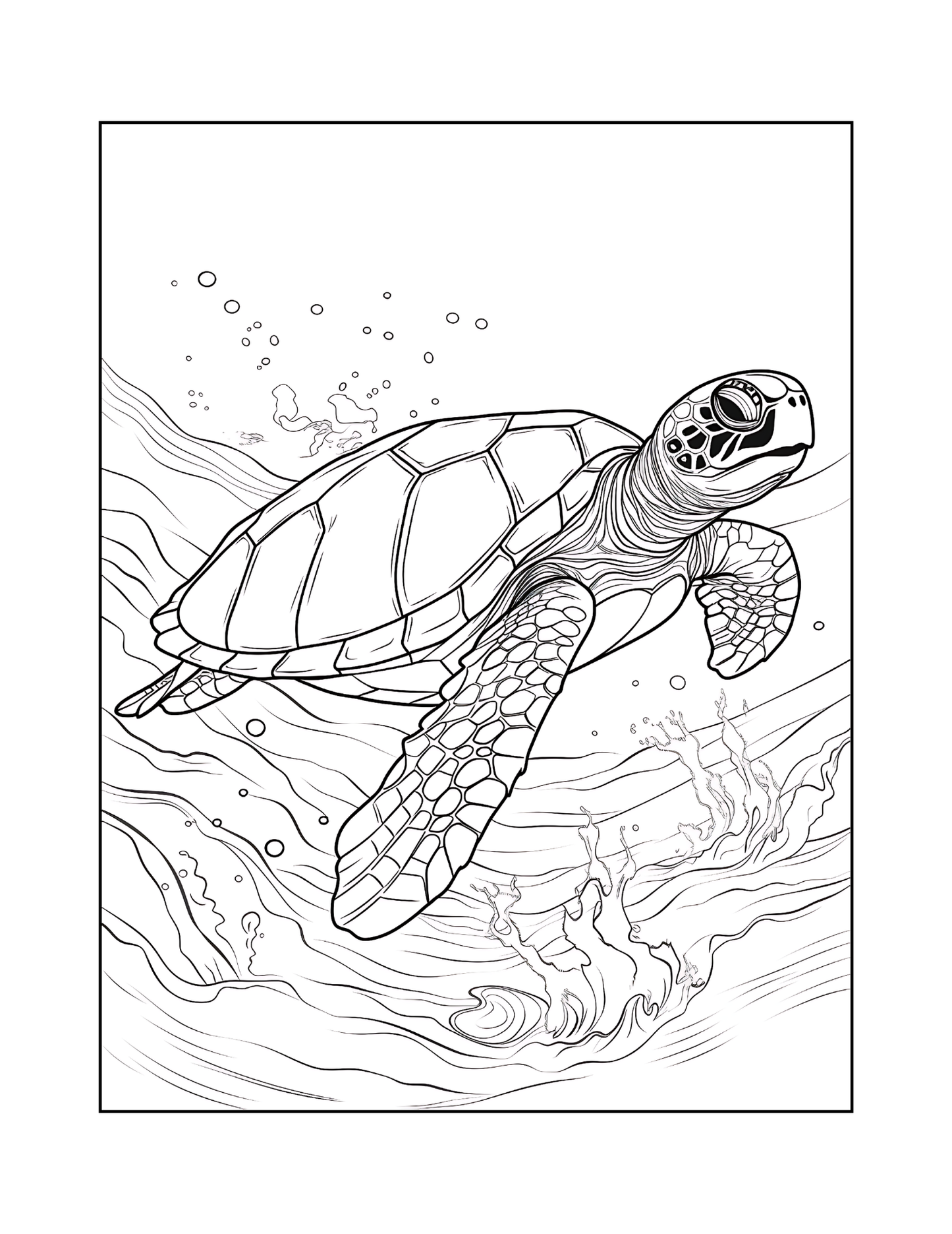 50 Pages Cute Sea Turtle Coloring Book Gift for Adults Kids Men Women Boys Girls Teens Youth Sea Life Ocean Creature Turtle Lover Coloring