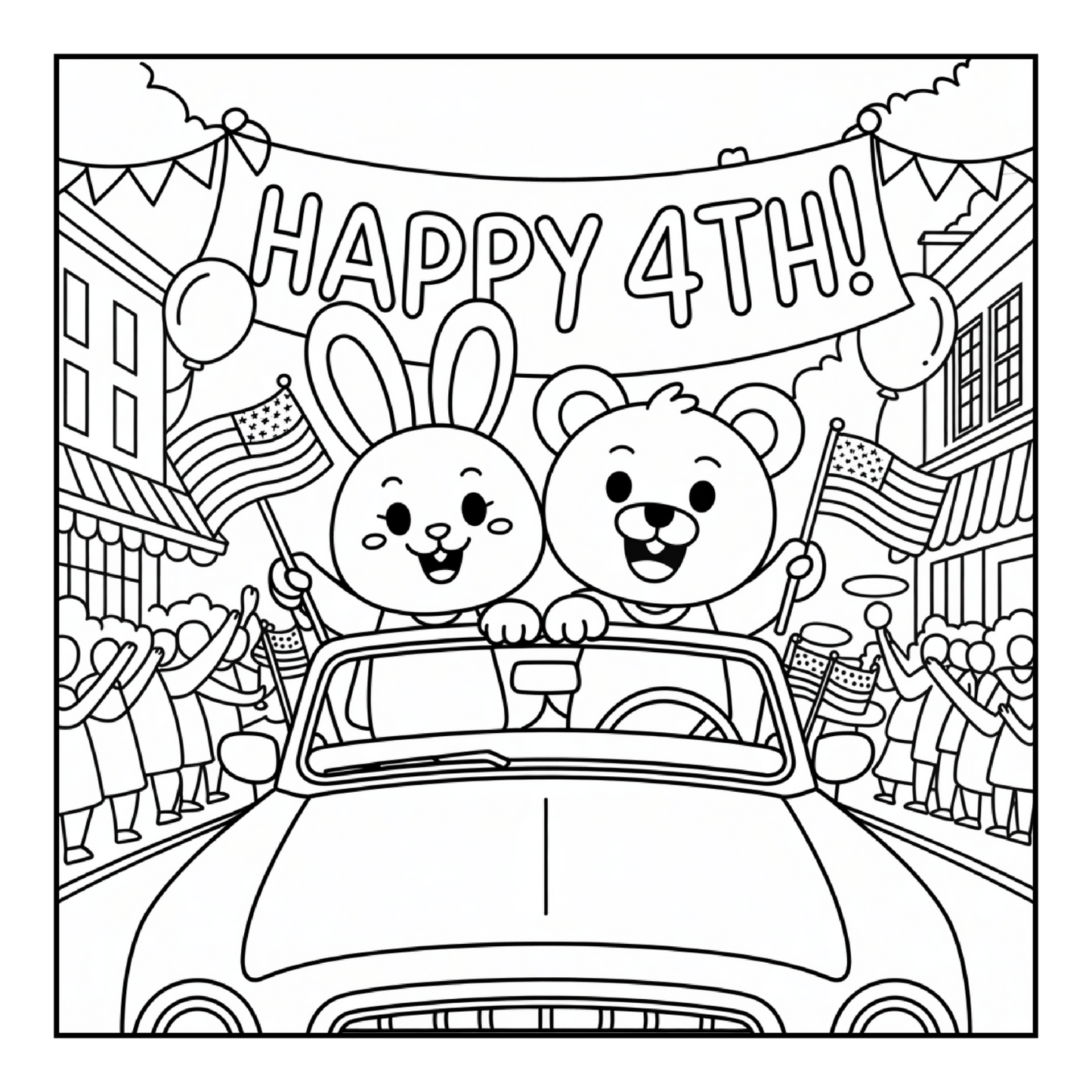 4th of July Independence Day Coloring Book Gift for Kids Boys Girls Young Teens 50 Pages Single Sided 4th of July Coloring Activity Sheets