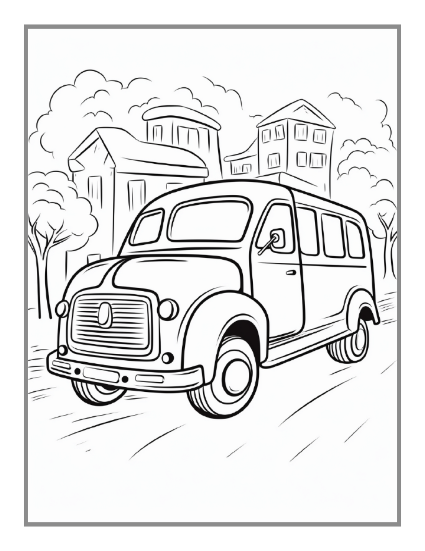 Cute Vehicles Cars Coloring Book Gift for Adults Kids Men Women Boys Girls Teens 50 Pages Youth Bold Easy Vehicle Coloring Activity Sheets