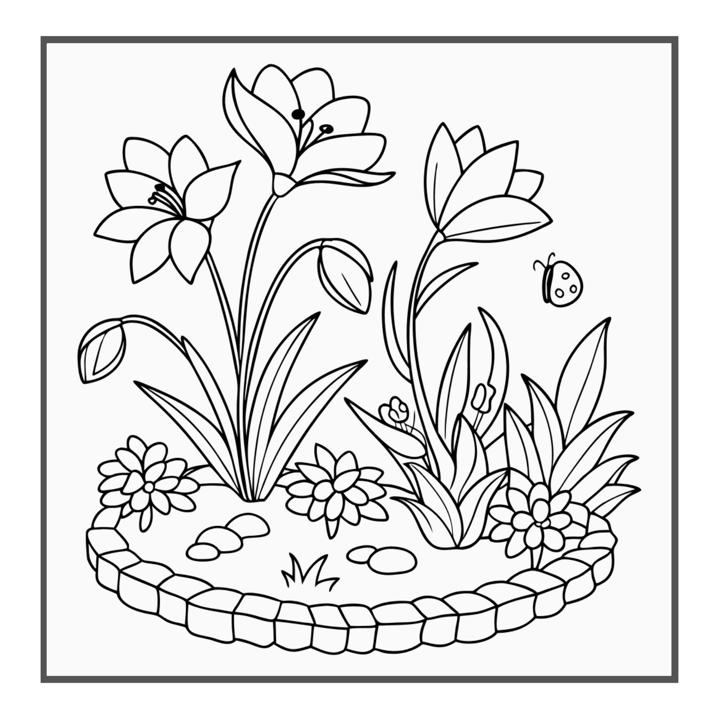 50 Pages Cute Kawaii Garden Coloring Book Gift for Adults Kids Men Women Boys Girls Teens Youth Nature Lover Garden Coloring Book