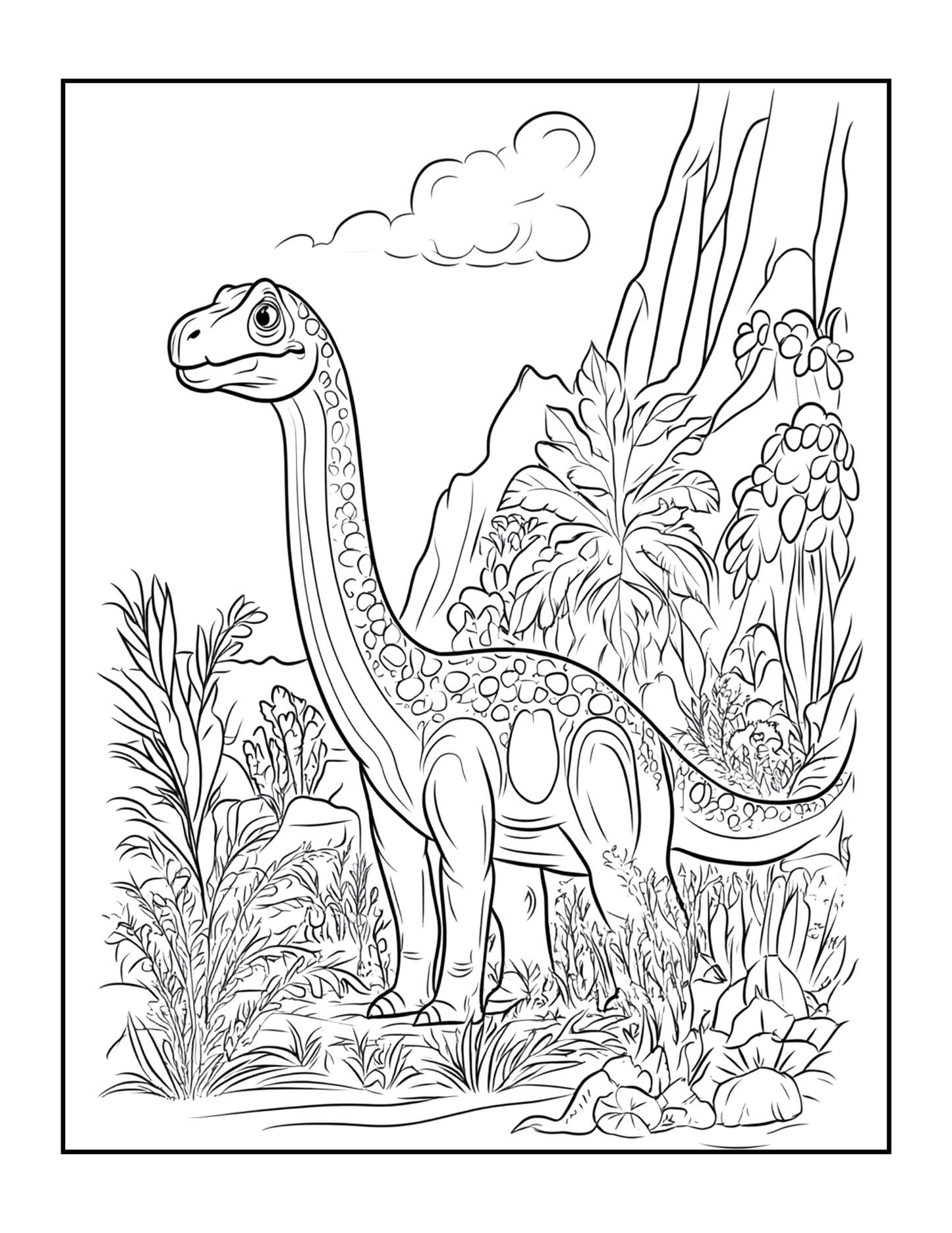 Cute Dinosaur Coloring Book Gift for Adults Kids Men Women Boys Girls Teens 50 Pages Single Sided Dino Coloring Activity Sheets for Children