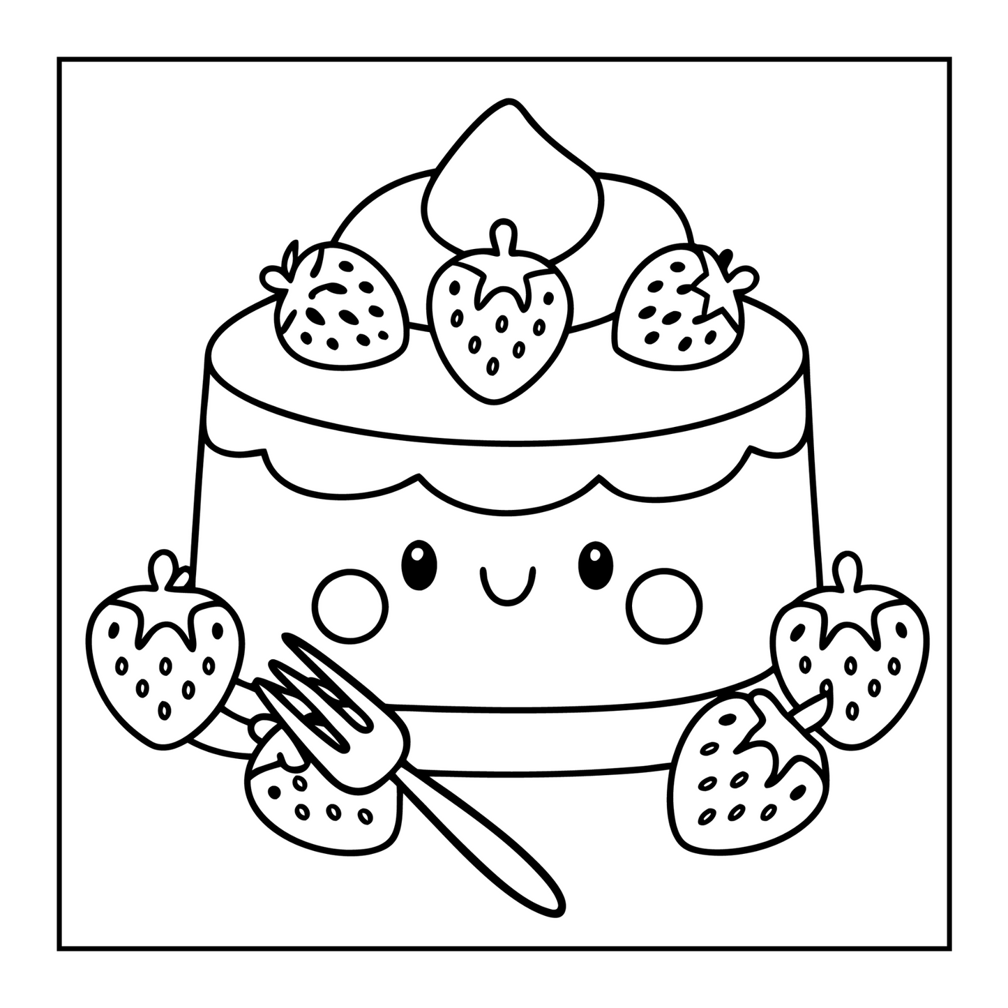 50 Pages Bold and Easy Sweet Treats Food Coloring Book Gift for Kids Boys Girls Young Teens Children Youth Food Drink Sweets Coloring Book