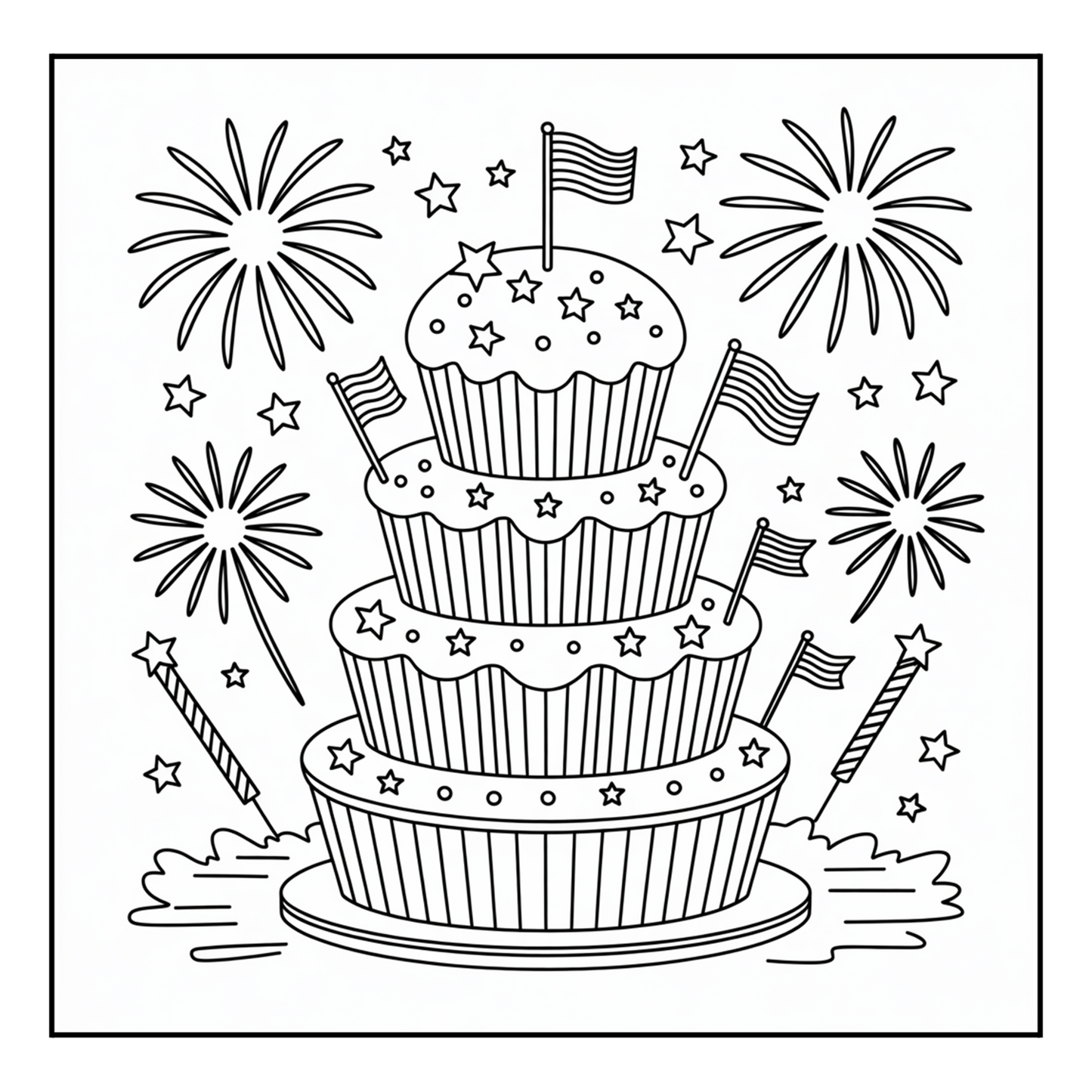 Independence Day 4th of July Coloring Book Gift for Kids Boys Girls Young Teens 50 Pages Single Sided 4th of July Coloring Activity Sheets