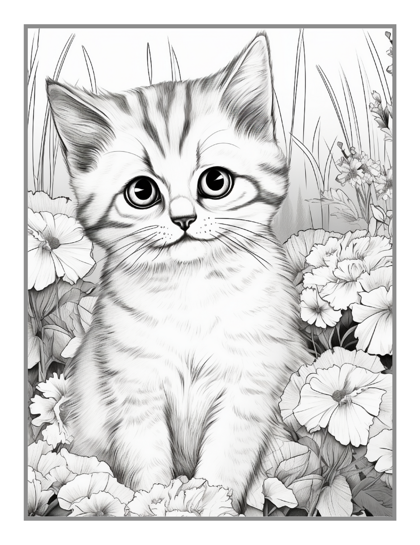 50 Pages Cute Cozy Cat Kitten Kitty Coloring Book Gift for Cat Lover Pet Owner Men Women Adults Kids Boys Girls Teen Bold Easy Coloring Book