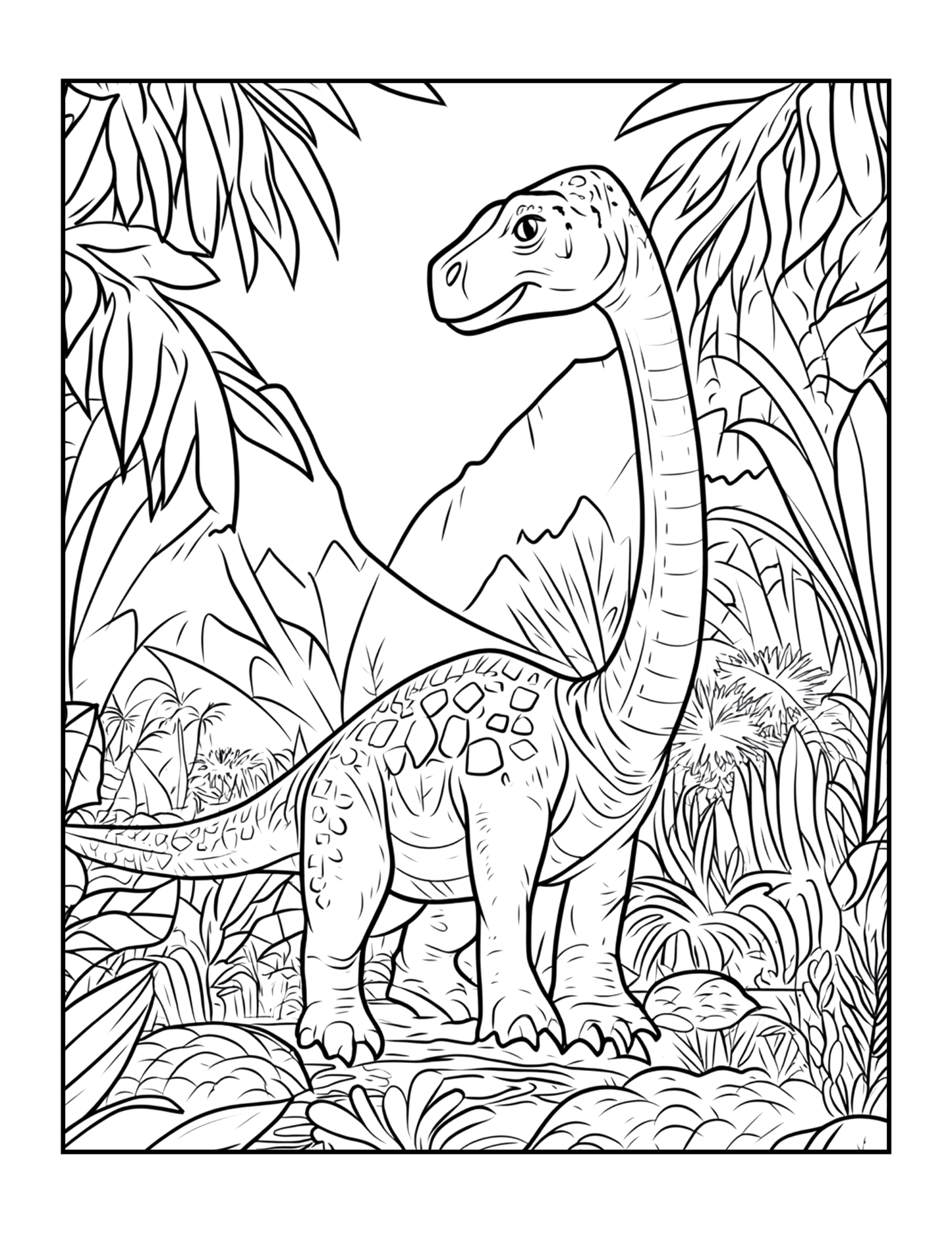 Cute Dinosaur Coloring Book Gift for Adults Kids Men Women Boys Girls Teens 50 Pages Single Sided Dino Coloring Activity Sheets for Children