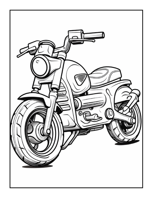 50 Pages Motorcycle Coloring Book Gift for Adults Men Women Kids Motorbike Rider Coloring Sheets for Boys Girls Teens Moto Biker Coloring