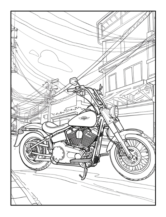 Motorcycle Coloring Book Gift for Adults Men Women Kids 50 Pages Motorbike Rider Coloring Sheets for Boys Girls Teens Moto Biker Coloring