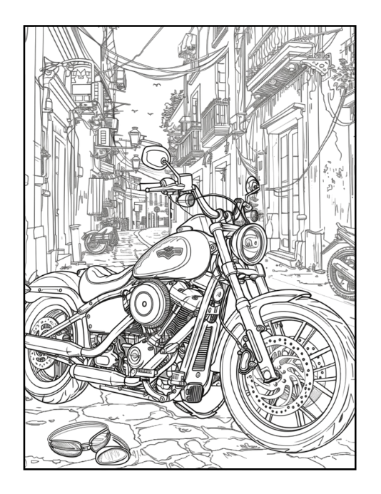 Motorcycle Coloring Book Gift for Adults Men Women Kids 50 Pages Motorbike Rider Coloring Sheets for Boys Girls Teens Moto Biker Coloring