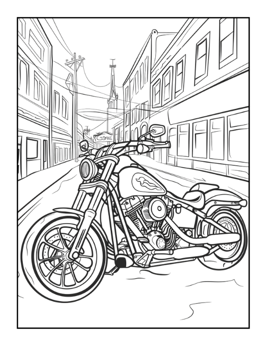 Motorcycle Coloring Book Gift for Adults Men Women Kids 50 Pages Motorbike Rider Coloring Sheets for Boys Girls Teens Moto Biker Coloring
