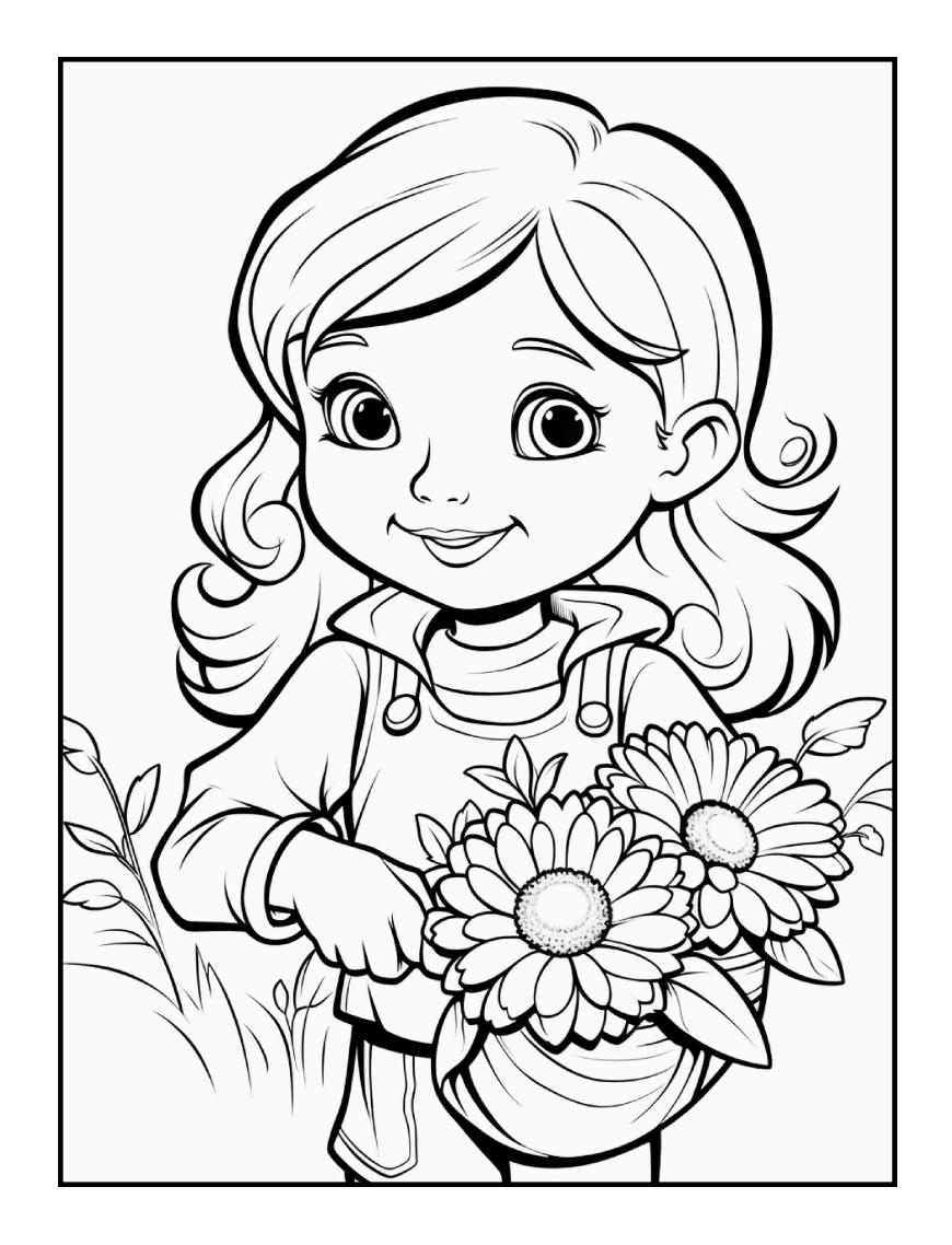 Cute Spring Coloring Book Gift for Adults Kids Young Boys Girls Bold and Easy Spring Coloring Sheets Stress Relief Relaxation Coloring Pages