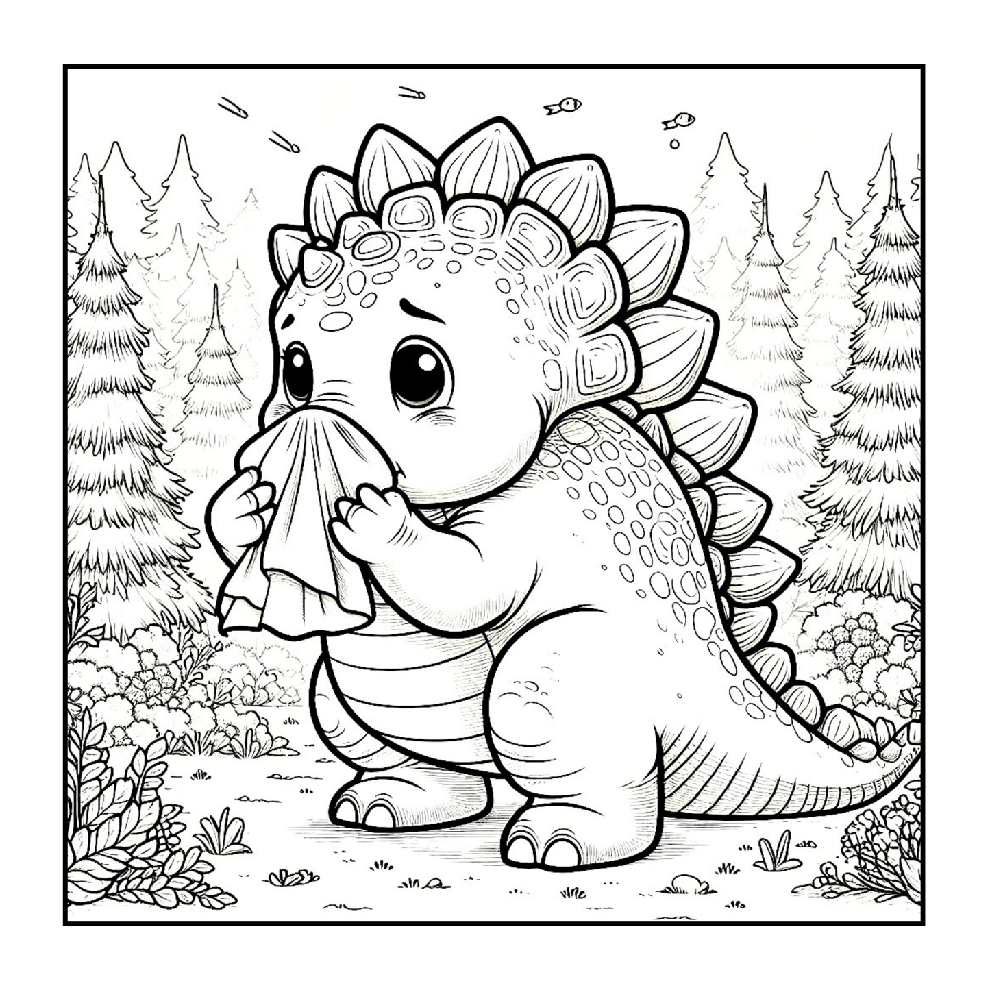 Cute Dinosaur Coloring Book Gift for Adults Kids Men Women Boys Girls Teens 50 Pages Single Sided Dino Coloring Activity Sheets for Children