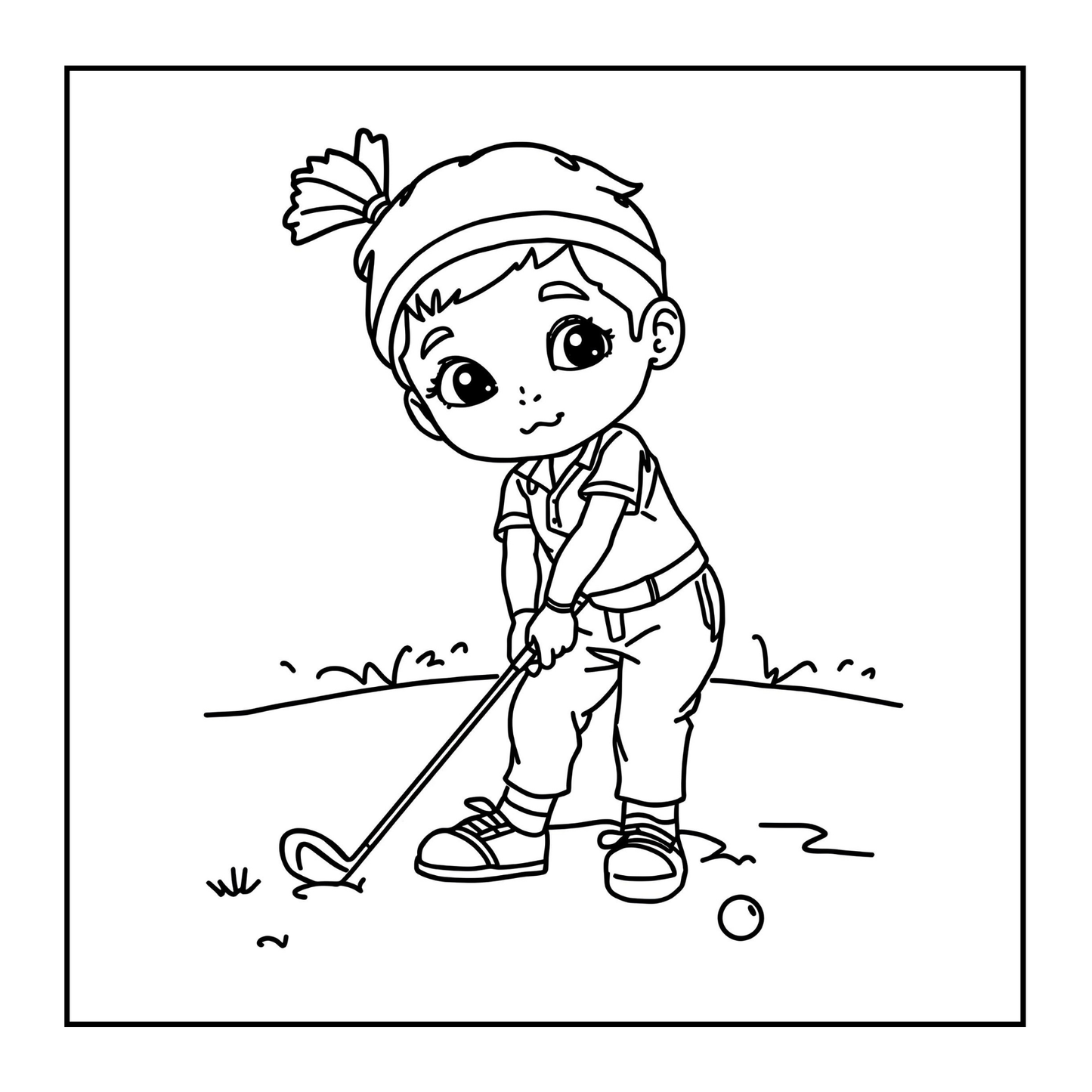 Golf Player Golfer Coloring Book for Adults Men Women Kids Boys Girls Teens Youth Single Sided Golfing Coloring Activity Book for Children