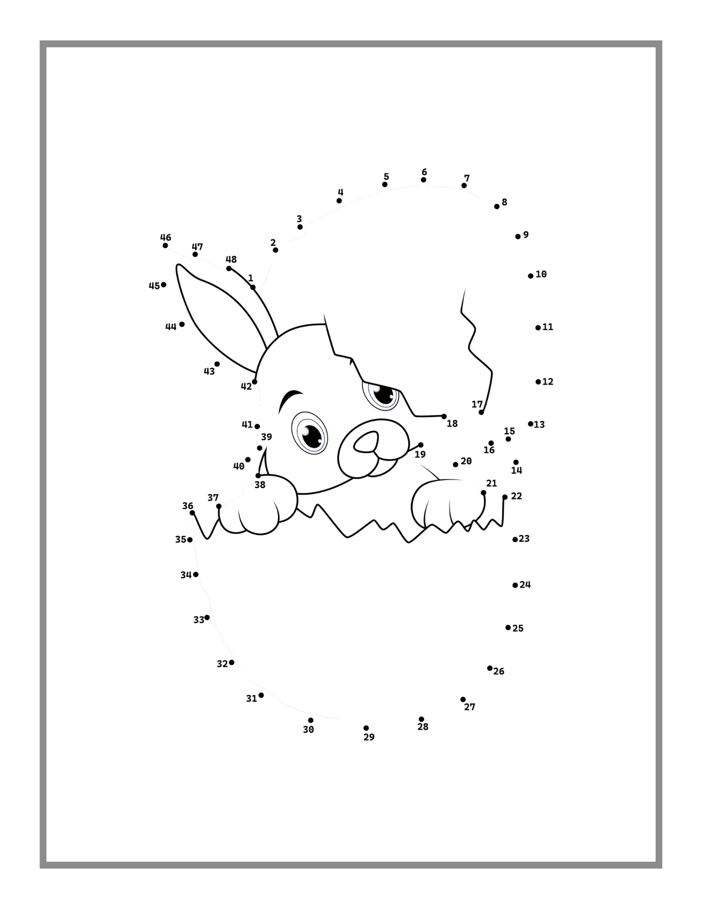 Easter Lover Dot to Dot Book 50 Pages Easter Bunny Rabbit and Eggs Dot to Dot Activity Coloring Book Gift for Kids Boys Girls Teens