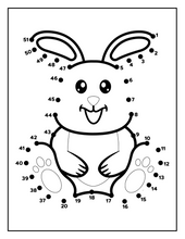 Load image into Gallery viewer, 50 Pages Bold and Easy Dot to Dot Easter Drawing Worksheets Book Easter Bunny Rabbit and Eggs Dot to Dot Activity Coloring Book Gift Kids