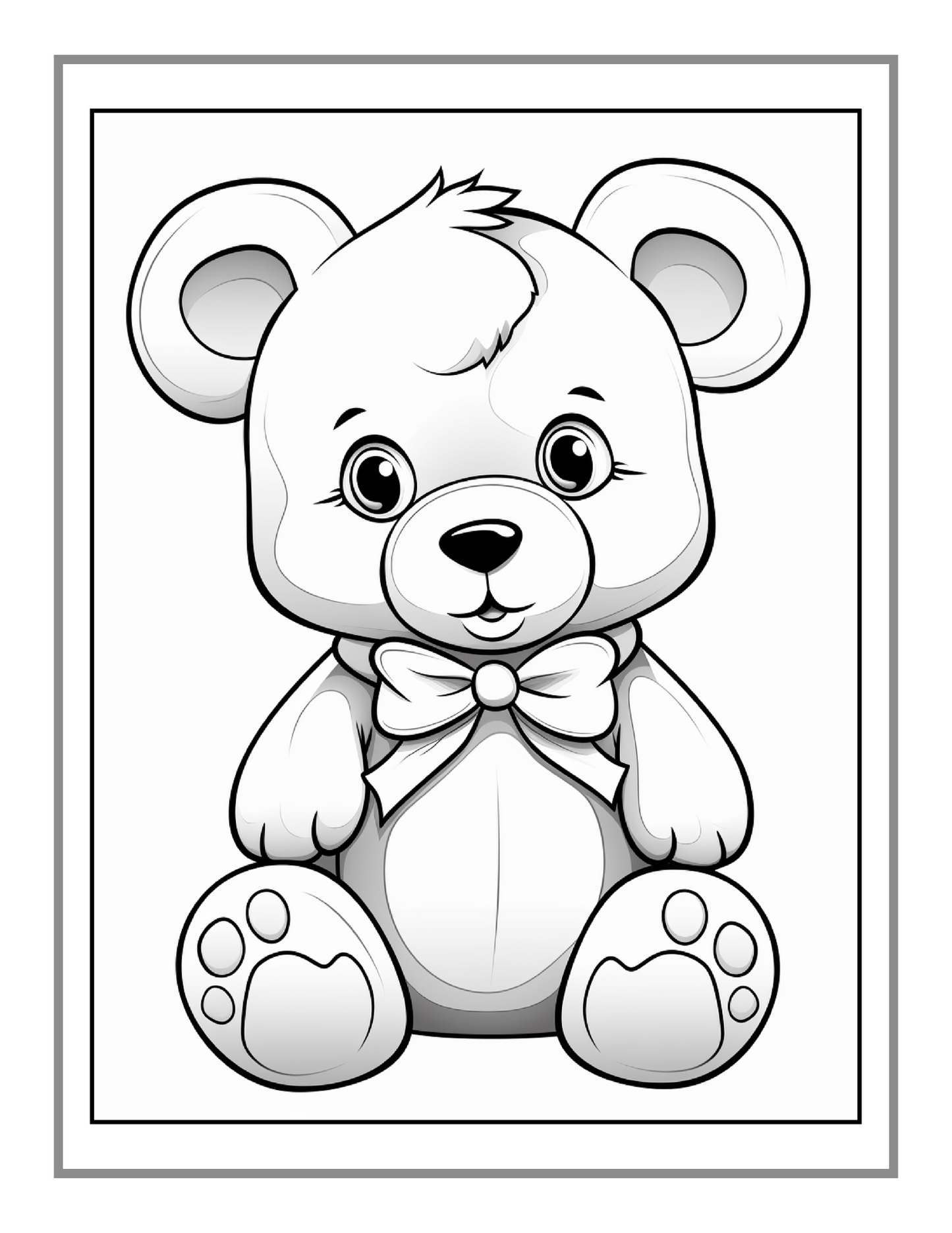 Cute Teddy Bear Coloring Book Gift for Adults Kids Men Women Boys Girls Teens 50 Pages Funny Teddy Bear Coloring Activity Book for Students