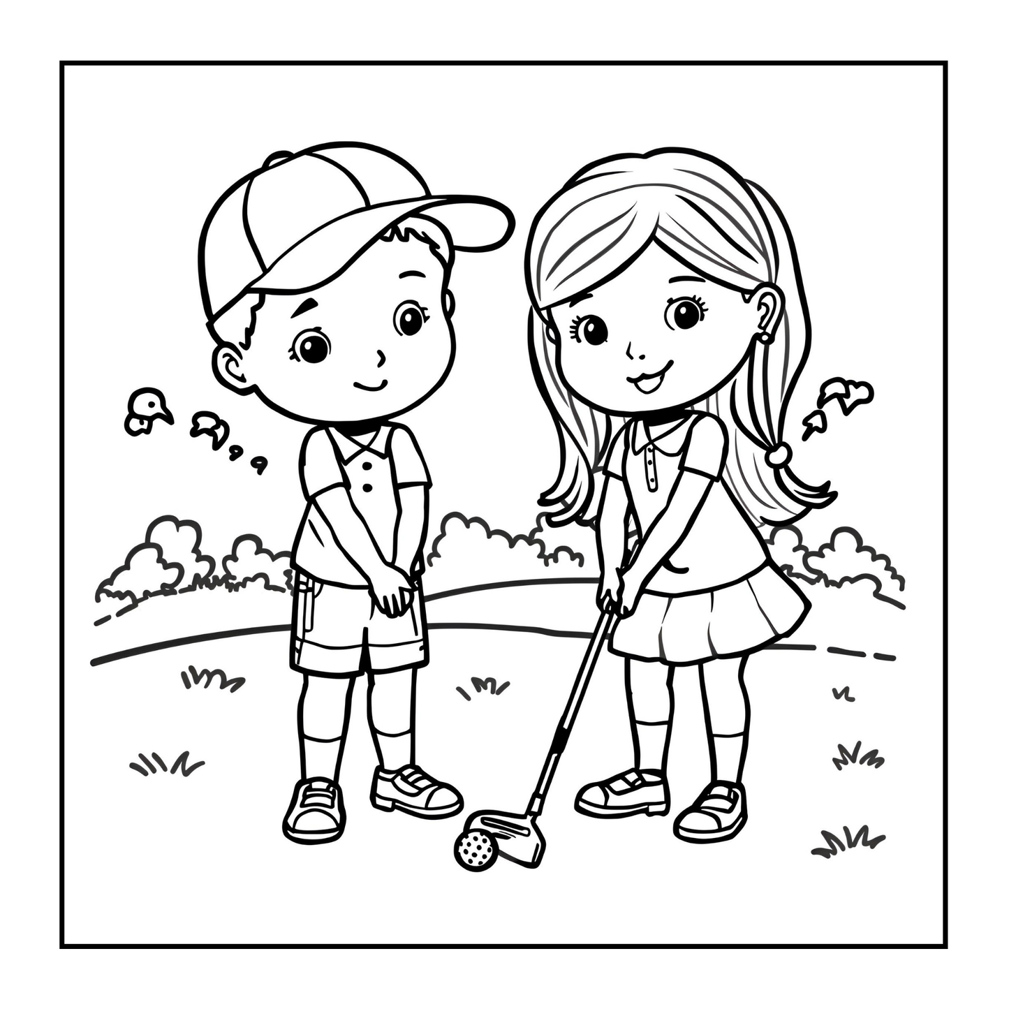 Golf Player Golfer Coloring Book for Adults Men Women Kids Boys Girls Teens Youth Single Sided Golfing Coloring Activity Book for Children