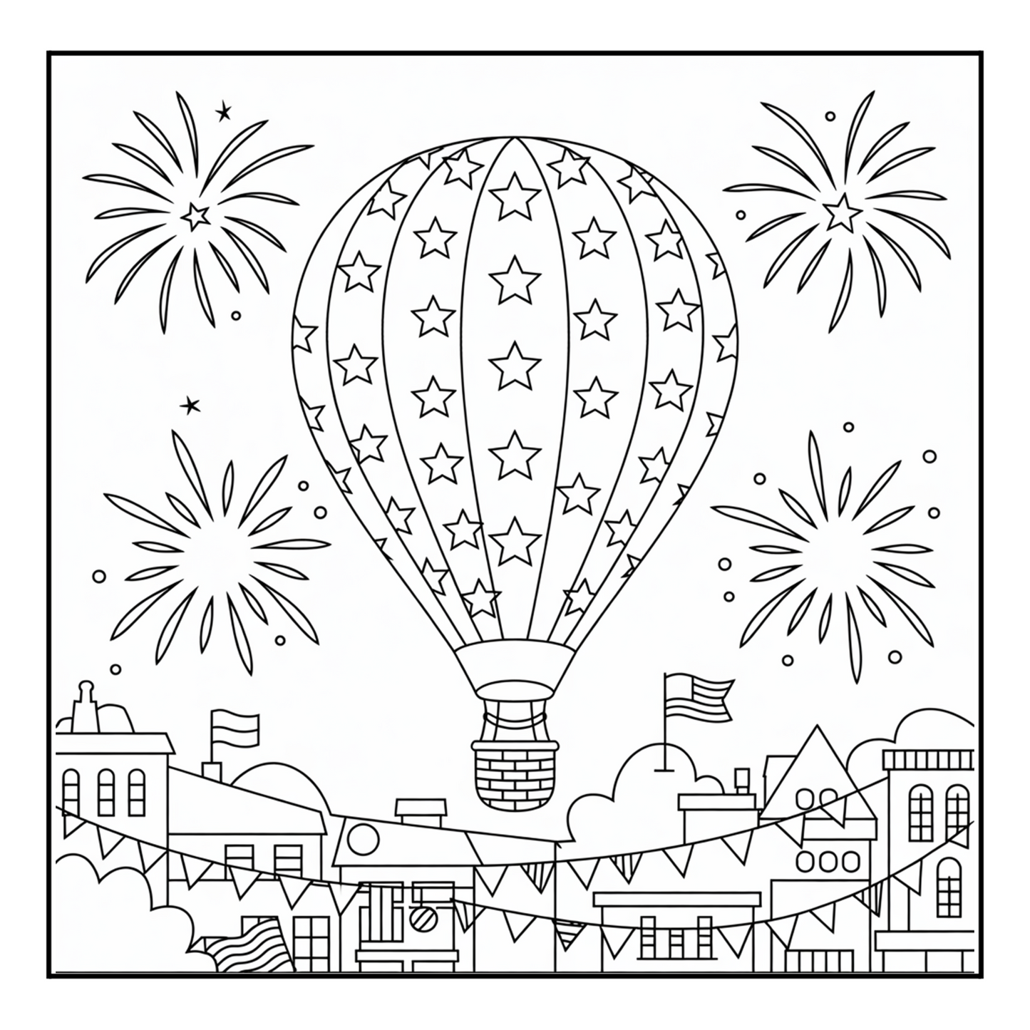 Independence Day 4th of July Coloring Book Gift for Kids Boys Girls Young Teens 50 Pages Single Sided 4th of July Coloring Activity Sheets