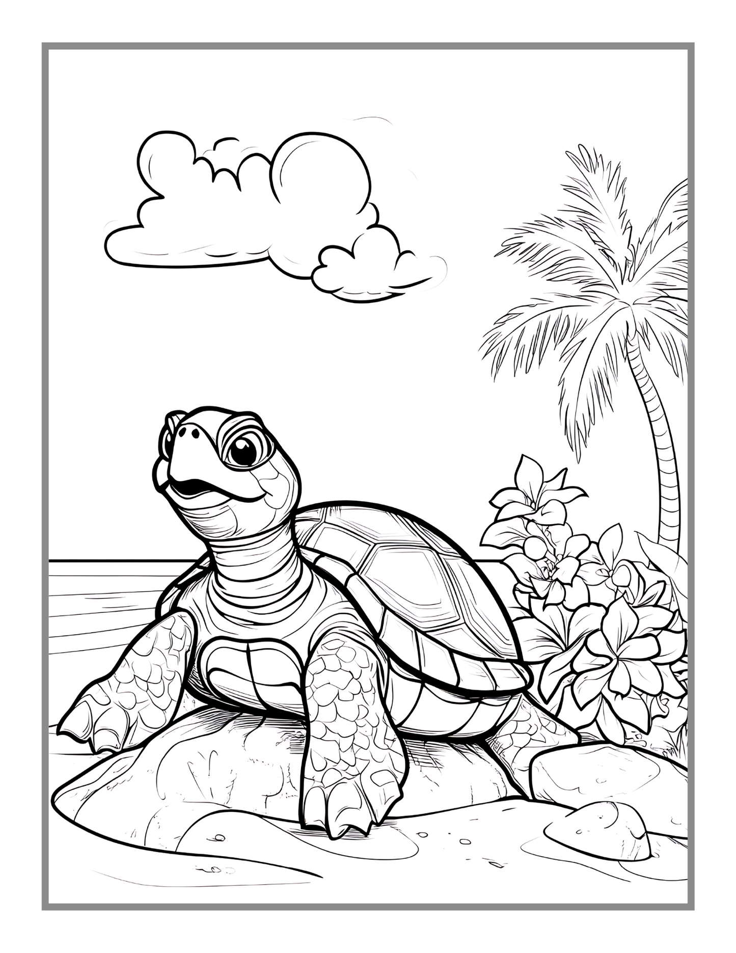 50 Pages Cute Sea Turtle Coloring Book Gift for Adults Kids Men Women Boys Girls Teens Youth Sea Life Ocean Creature Turtle Lover Coloring