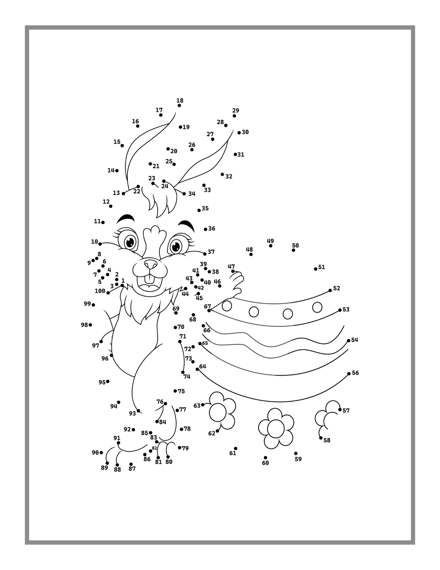 Easter Lover Dot to Dot Book 50 Pages Easter Bunny Rabbit and Eggs Dot to Dot Activity Coloring Book Gift for Kids Boys Girls Teens