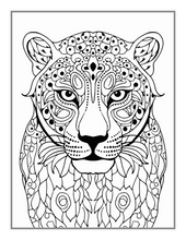 Load image into Gallery viewer, 50 Pages Bold and Easy Leopard Animal Mandala Coloring Book Gift for Adults Kids Men Women Boys Girls Teens Youth Leopard Lover Mandala