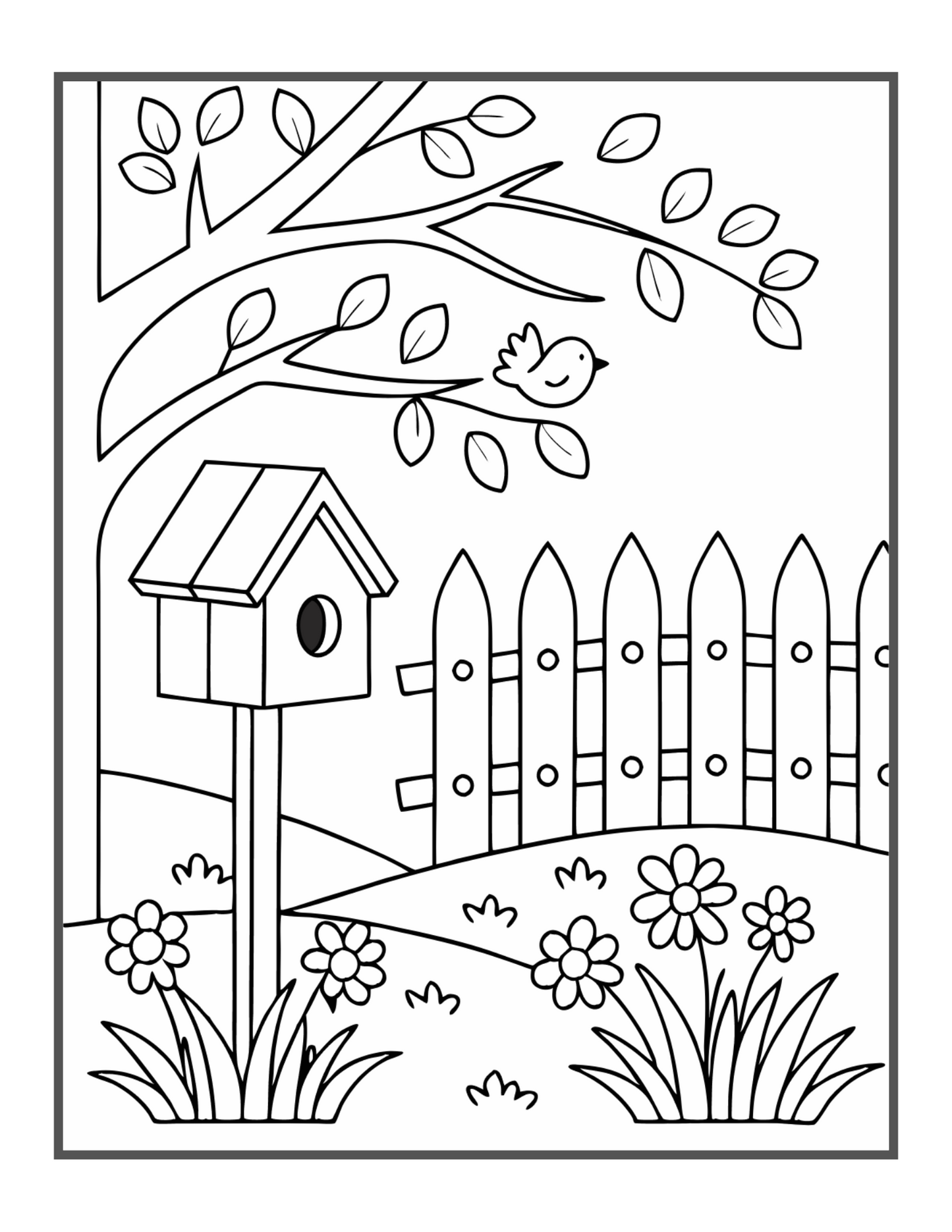Cute Kawaii Garden Coloring Book Gift for Adults Kids Men Women Boys Girls Teens Youth 50 Pages Cool Garden Coloring Sheets for Children