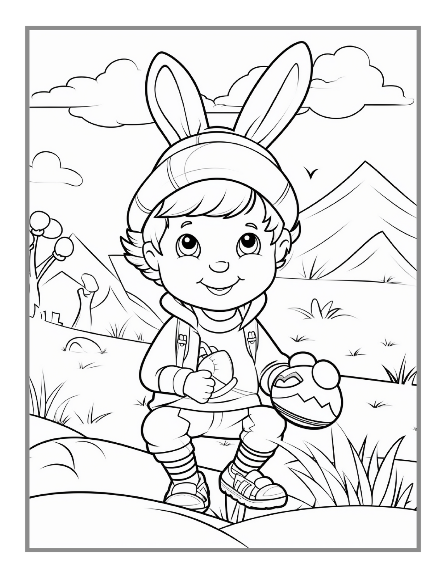 Easter Coloring Book Gift for Kids Boys Girls Teens Youth 50 Pages Bold and Easy Easter Coloring Sheets for Children Stress Relief Coloring