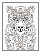 Load image into Gallery viewer, 50 Pages Bold and Easy Leopard Animal Mandala Coloring Book Gift for Adults Kids Men Women Boys Girls Teens Youth Leopard Lover Mandala