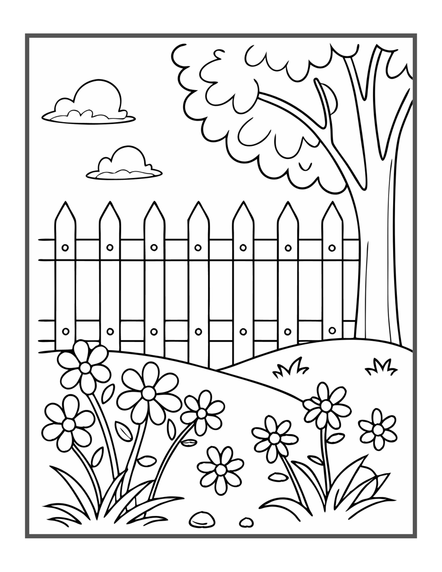 Cute Kawaii Garden Coloring Book Gift for Adults Kids Men Women Boys Girls Teens Youth 50 Pages Cool Garden Coloring Sheets for Children