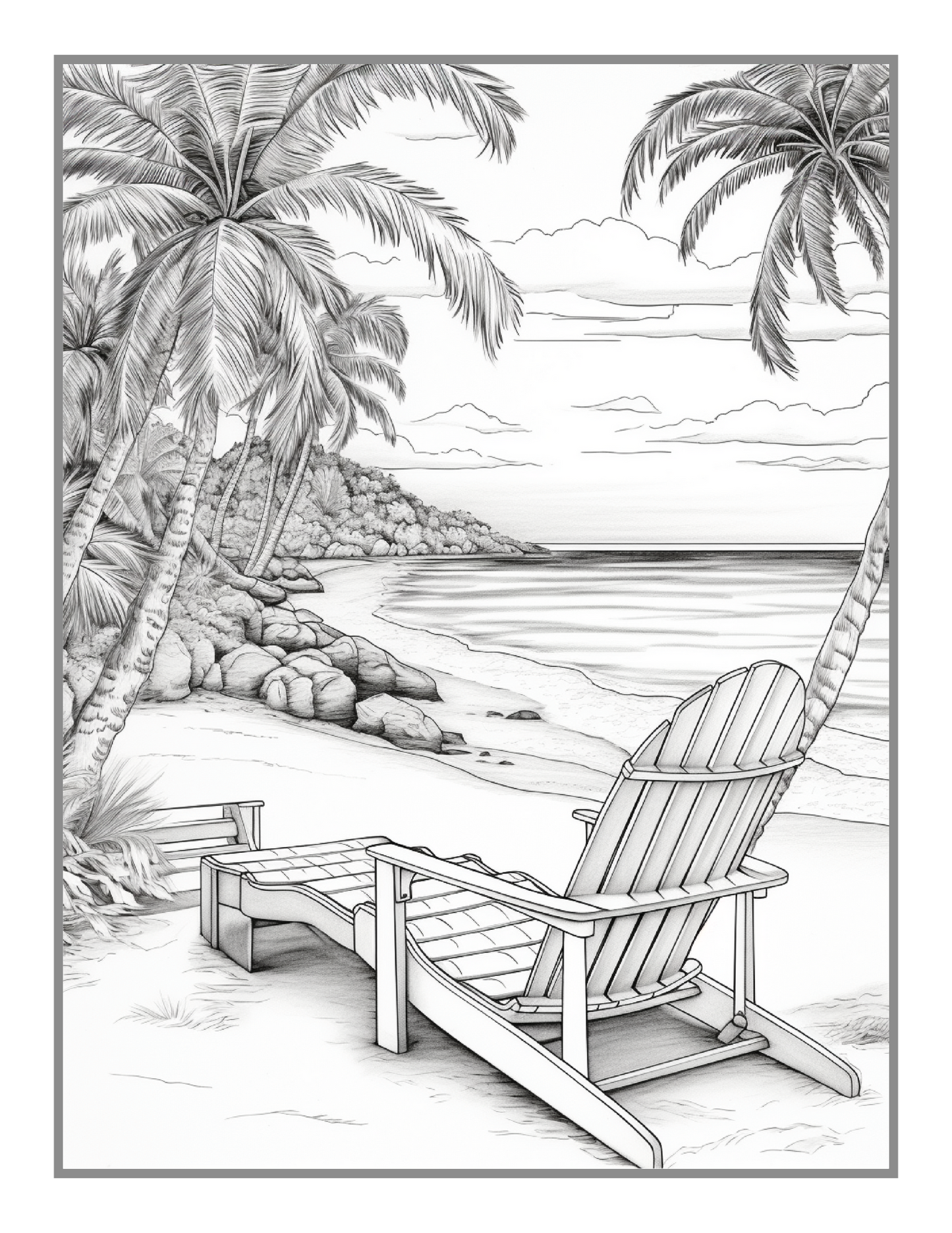 50 Pages Tropical Beach Homes Coloring Book Birthday Holiday Gift for Adults Men Women Kids Boys Girls Teens Beach Life Coloring Activity