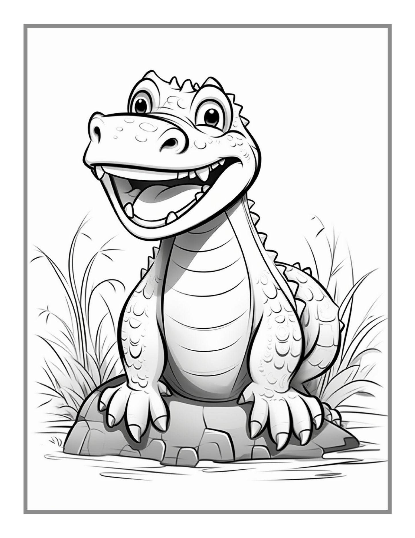 50 Pages Funny Crocodile Alligator Gator Coloring Book Holiday Birthday Gift for Adults Kids Men Women Boys Girls Teens Cute Swamp Alligator
