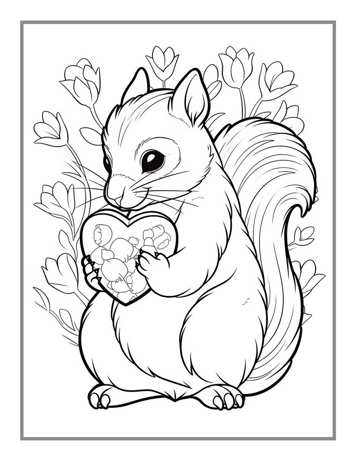 Cute Animals Valentine Day Coloring Book Gift for Adults Kids Men Women Boys Girls Teens Youth 50 Pages Valentine's Day Coloring Sheets