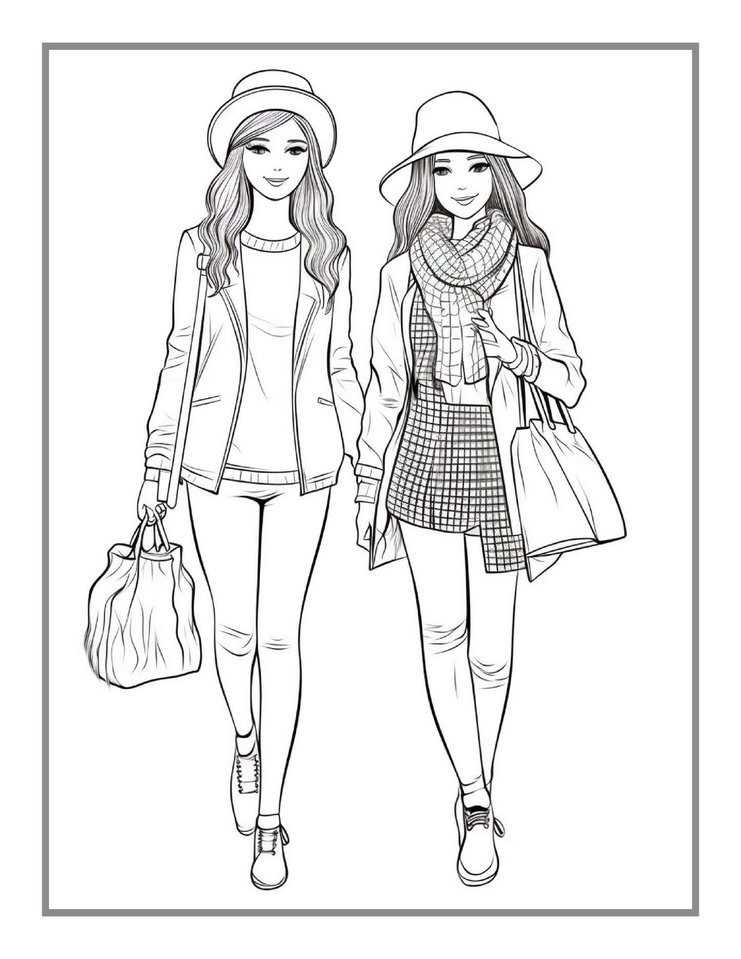 Fashion Girl Coloring Book Gift for Adults Men Women Kids Boys Girls Teens Youth Fashion Boutique Girls Clothes Dresses Designs Coloring