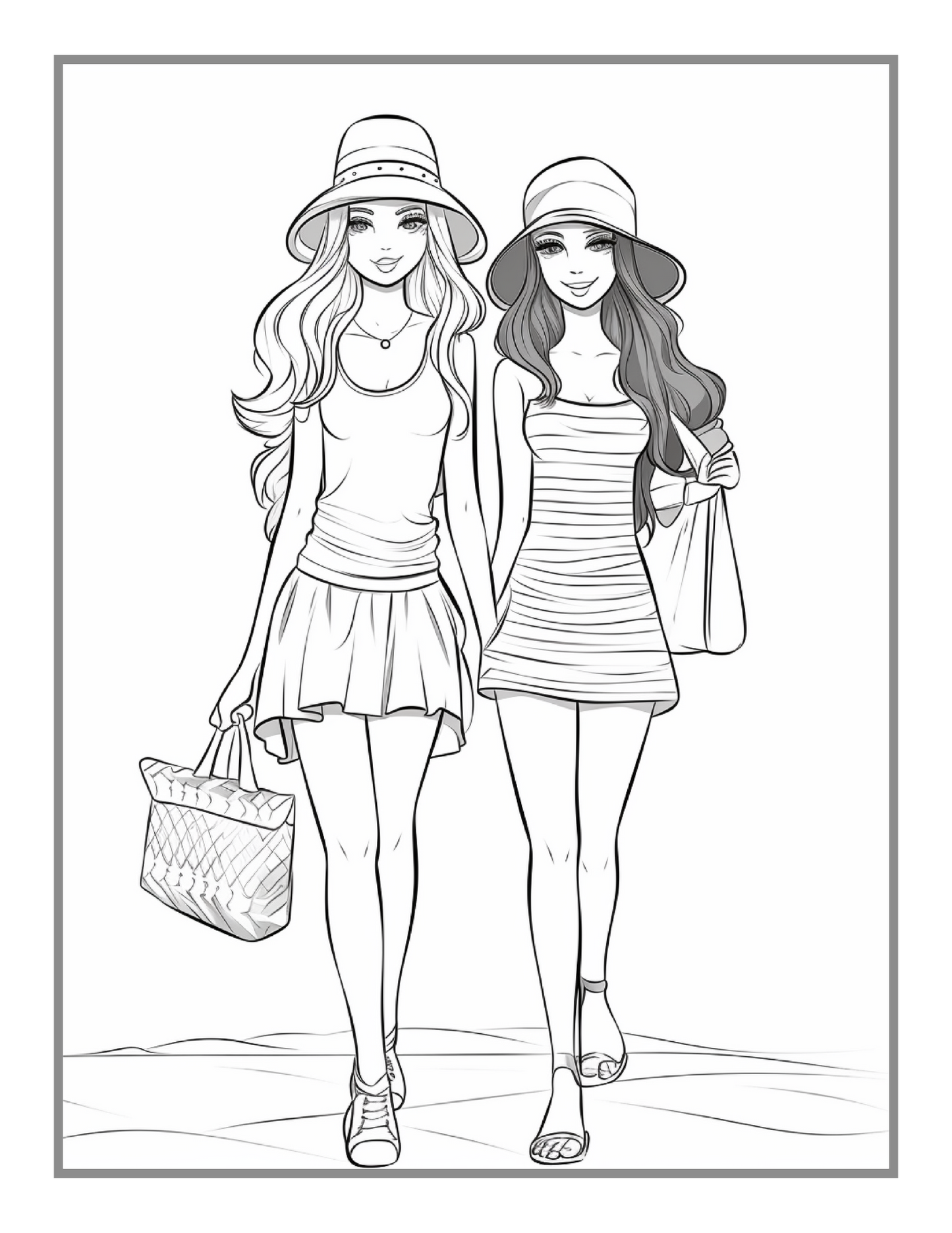 Fashion Girl Coloring Book Gift for Adults Men Women Kids Boys Girls Teens Youth Fashion Boutique Girls Clothes Dresses Designs Coloring