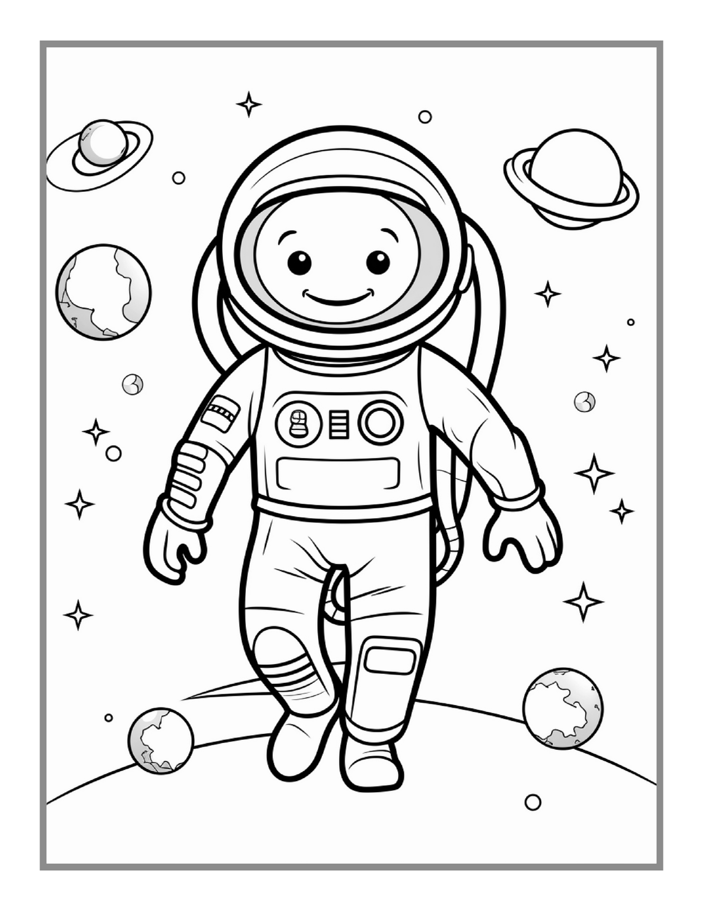 50 Pages Outer Space Galaxy Planet UFO Extraterrestrial Coloring Book Gift for Kids Boys Girls Cosmic Space Coloring Sheets for Children