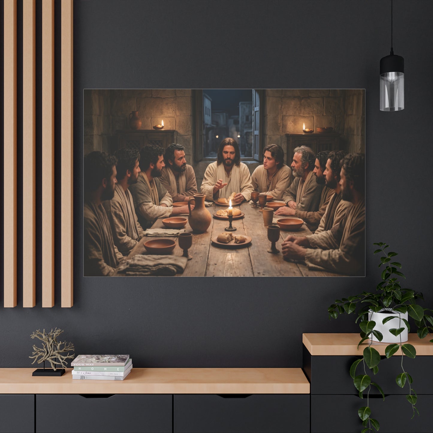 Cool Last Supper Canvas Wall Art Print Large Religious Biblical Faith Home Decor Christian Wall Art Ready to Hang for Living Room