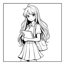 Load image into Gallery viewer, Kawaii Anime Girls Coloring Book for Kids Teens Adults – Cute Manga Characters Easy Japanese Scenes