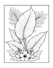 Load image into Gallery viewer, Botanical Coloring Book for Adults and Kids, Printed Physical Book, 25 Bold Easy Plant Designs, Single Sided Nature Art Therapy Gift