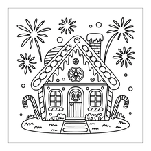 Load image into Gallery viewer, Christmas Gingerbread House Coloring Book Cute Holiday Gingerbread Homes for Kids Teens Adults Easy Cozy Winter Coloring Pages