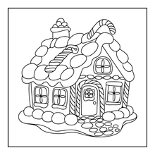 Load image into Gallery viewer, Christmas Gingerbread House Coloring Book Cute Holiday Gingerbread Homes for Kids Teens Adults Easy Cozy Winter Coloring Pages