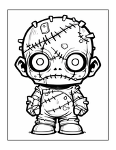 Load image into Gallery viewer, Creepy Cute Zombie Coloring Book for Kids Teens Spooky Halloween Activity Single Sided Pages Fun Horror Gift