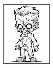 Load image into Gallery viewer, Creepy Cute Zombie Coloring Book for Kids Teens Spooky Halloween Activity Single Sided Pages Fun Horror Gift
