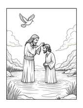 Load image into Gallery viewer, Christian Coloring Book for Adults Kids Boys Girls Teens, Bold and Easy Bible Story Designs, Single Sided Jesus Faith Devotional Gift